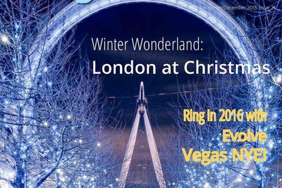 cover of gaycation magazine holiday issue with the London eye at winter