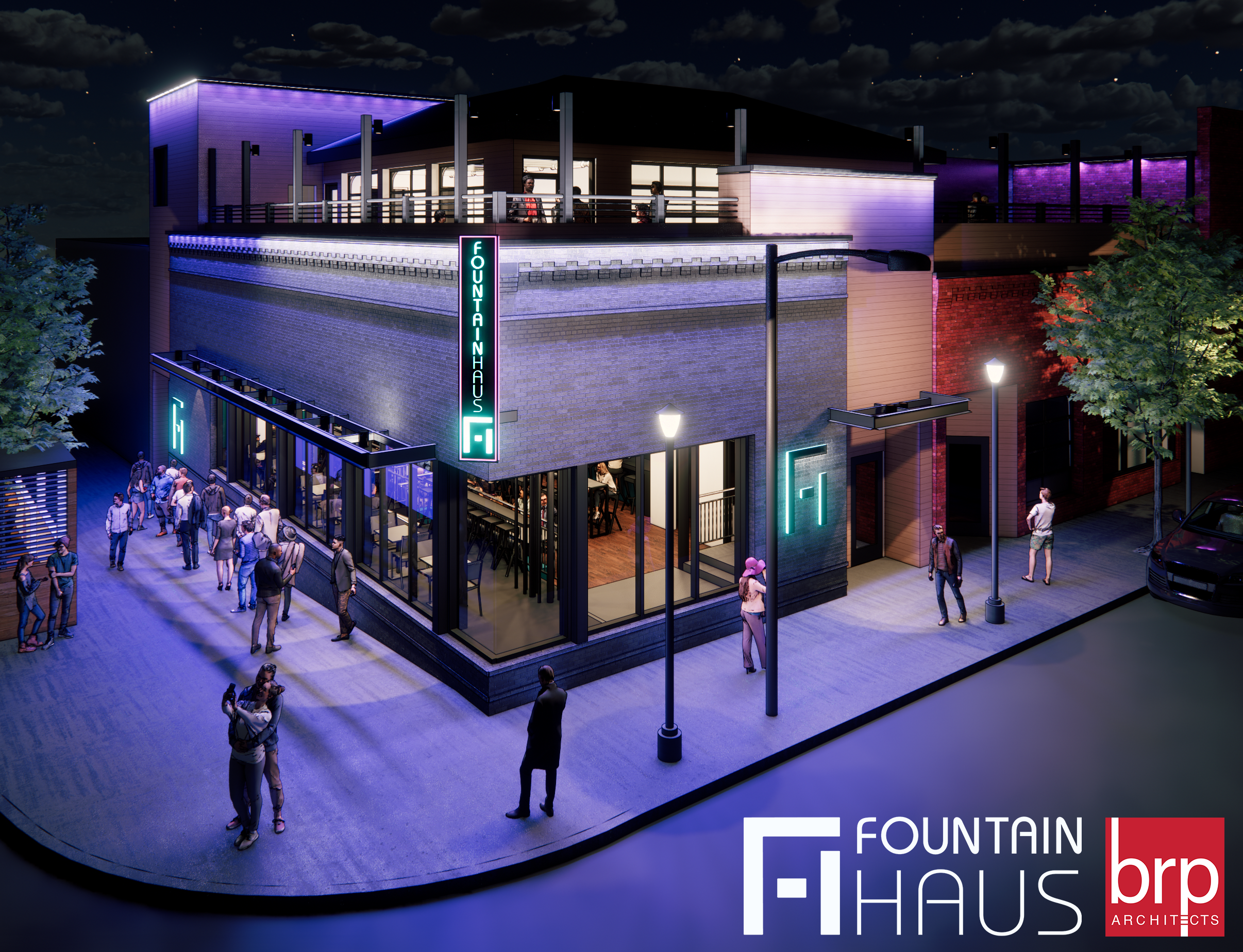 Architectural rendering of new bar Fountain Haus