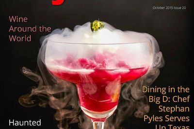 gacyation magazine cover with a smoking red cocktail on it.