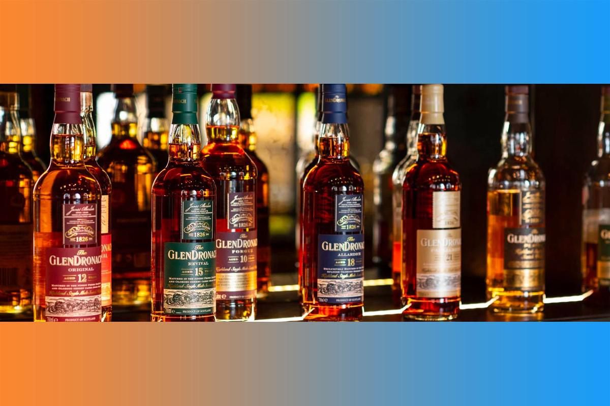 bottles of GlenDronach Scotch Whisky.